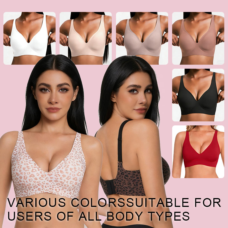 Women’s Wireless Deep V Seamless Push-Up Bralette — Ultra-Comfortable T-Shirt Bra