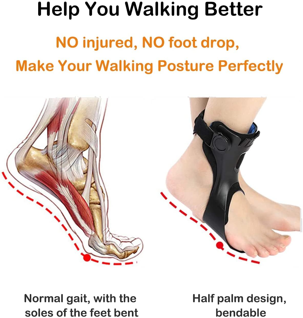 Foot Drop Support Brace for Safer, Stabilized Walking💪