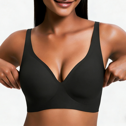 Women’s Wireless Deep V Seamless Push-Up Bralette — Ultra-Comfortable T-Shirt Bra