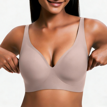 Women’s Wireless Deep V Seamless Push-Up Bralette — Ultra-Comfortable T-Shirt Bra