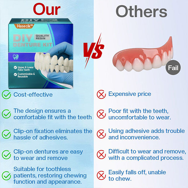 🎅Christmas Sale 🎄Hasecik™ Moldable Dentures🧑🏽‍⚕️Obtain American Dental Association (ADA)