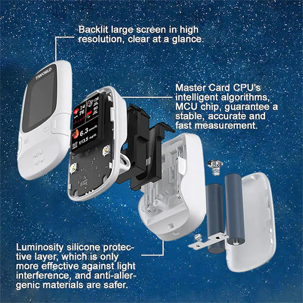 🎅Christmas Hot Sale🔥Bloodless Glucose Meter 🩸: High-Accuracy Non-Invasive Monitoring (99.9% Clinical Precision 🎯) ✅