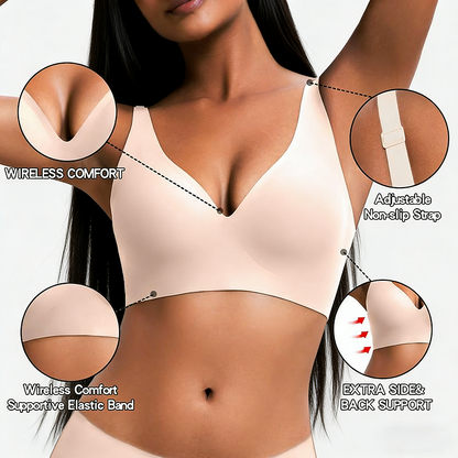 Women’s Wireless Deep V Seamless Push-Up Bralette — Ultra-Comfortable T-Shirt Bra