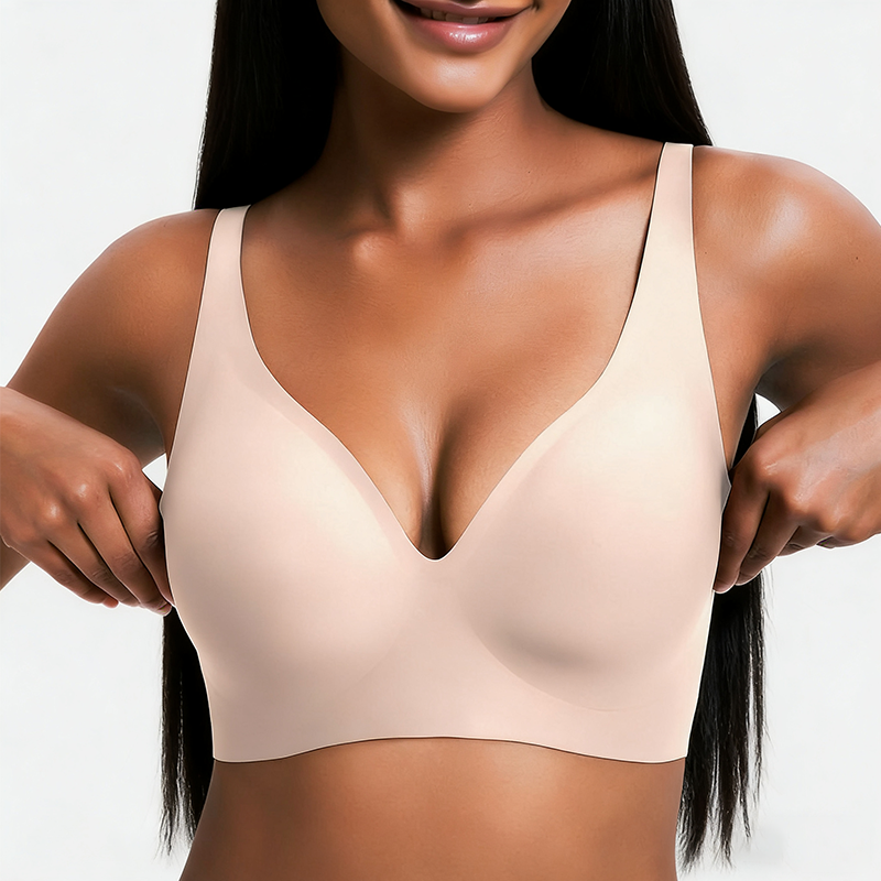 Women’s Wireless Deep V Seamless Push-Up Bralette — Ultra-Comfortable T-Shirt Bra