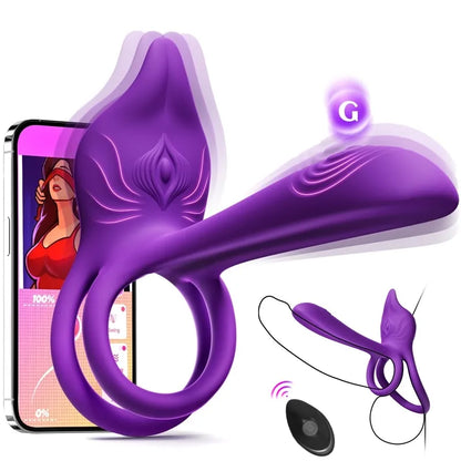 🎁 Enchanted Girl Luxe Smart Vibrating Ring – App-Controlled Pleasure for Couples 💫