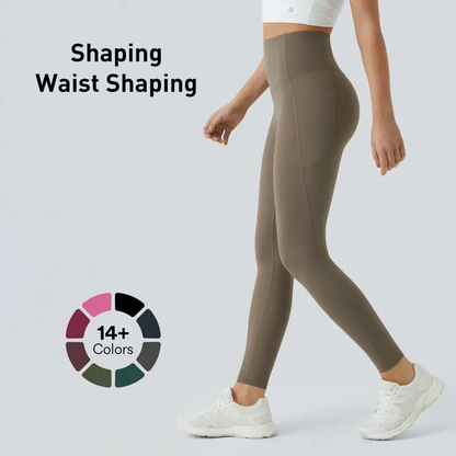 🎅Christmas Hot Sale🔥 High Waisted Waist Shaping Pocket Shaping Training Leggings