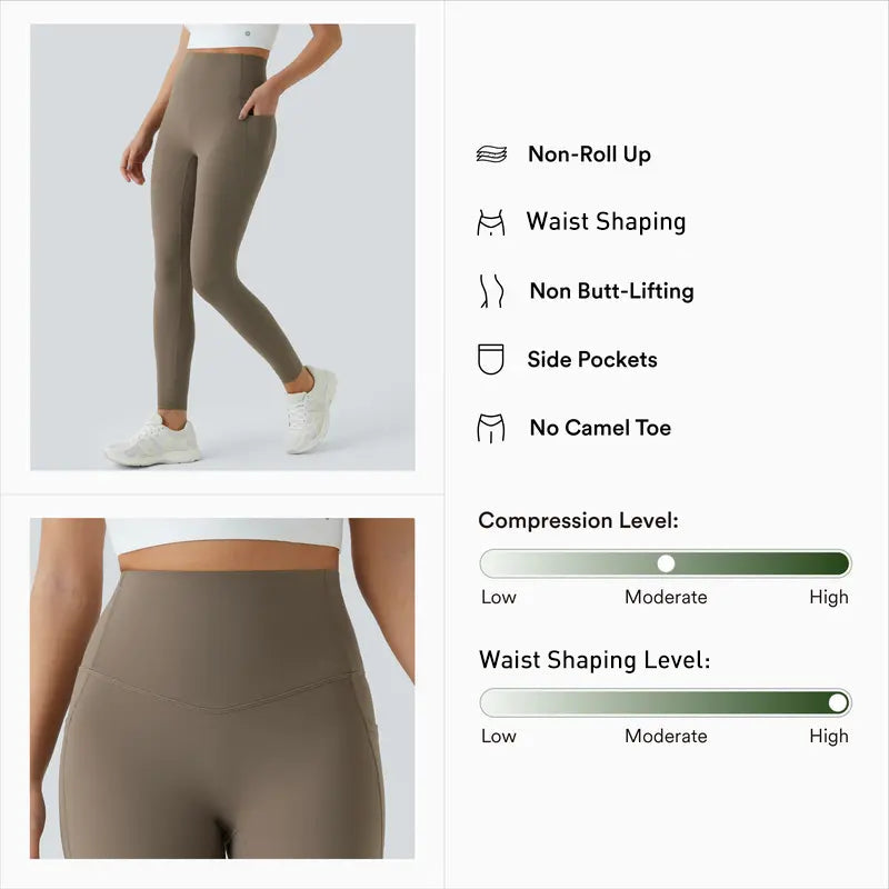 🎅Christmas Hot Sale🔥 High Waisted Waist Shaping Pocket Shaping Training Leggings