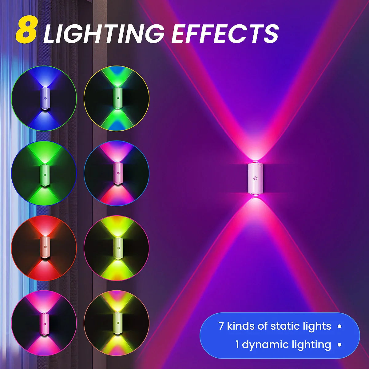 RGB Motion Sensor Night Light – Rechargeable, Wireless & Color-Adjustable