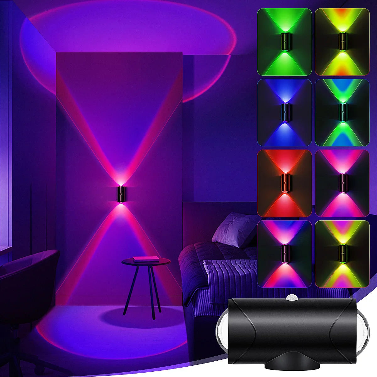 RGB Motion Sensor Night Light – Rechargeable, Wireless & Color-Adjustable